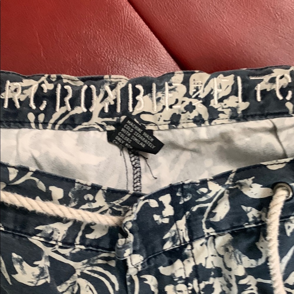 Abercrombie & Fitch Navy and White Patterned Shorts